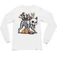 Boston Terrier Skeleton Mummy Witch Halloween Unisex Long Sleeve T-Shirt, trending gift