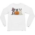 Spooky Ghost Boston Terrier Pumpkin Halloween Dog Lover Unisex Long Sleeve T-Shirt, trending gift