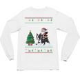 Ugly Christmas Tree Lights Xmas Santa Riding Boston Terrier Unisex Long Sleeve T-Shirt, trending gift