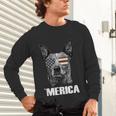 4th July Blue Heeler Dog Merica Patriotic USA Flag Cute Unisex Long Sleeve T-Shirt, gift for family, gift for coworker