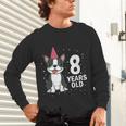 8 Years Old Birthday Boston Terrier Dog Lover 8th Party Kid Unisex Long Sleeve T-Shirt, gift for family, gift for coworker