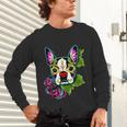 Boston Terrier In Day Of The Dead Sugar Skull Dog Unisex Long Sleeve T-Shirt, gift for family, gift for coworker