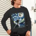 Boston Terrier Dog Art Van Gogh Starry Night Boston Terrier Unisex Long Sleeve T-Shirt, gift for family, gift for coworker