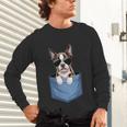 Cute Pocket Boston Terrier Lover Dog Mom Unisex Long Sleeve T-Shirt, gift for family, gift for coworker