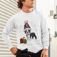 Boston Terrier Christmas T Shirt-Life Is Merrier Premium Tri-Blend Unisex Long Sleeve T-Shirt, gift for family, gift for coworker