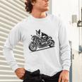 Cool Boston Terrier Riding a Motorcycle Biker Dog Lover For Men Women Kids Unisex Long Sleeve T-Shirt, gift for family, gift for coworker