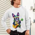 Hawaiian Boston Terrier & Pineapple Ukulele Summer Vacation Unisex Long Sleeve T-Shirt, gift for family, gift for coworker