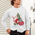 Santa Ugly Christmas Tree Lights Boston Terrier Dog Lover Unisex Long Sleeve T-Shirt, gift for family, gift for coworker