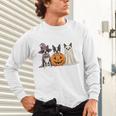 Spooky Ghost Boston Terrier Pumpkin Halloween Dog Lover Unisex Long Sleeve T-Shirt, gift for family, gift for coworker
