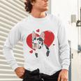 Valentine's Day Boston Terrier Heart Unisex Long Sleeve T-Shirt, gift for family, gift for coworker