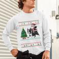 Xmas Tree Lighting Santa Riding Boston Terrier Christmas Unisex Long Sleeve T-Shirt, gift for family, gift for coworker