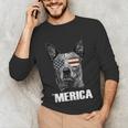 4th July Blue Heeler Dog Merica Patriotic USA Flag Cute Unisex Long Sleeve T-Shirt, funny gift