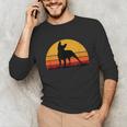 Boston Terrier Bostie Sunset Retro Dog Pet Mom Dad Unisex Long Sleeve T-Shirt, funny gift
