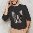 Boston Terrier Cute Puppy Face Dog Lover Pet Owner Unisex Long Sleeve T-Shirt, funny gift