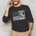 Boston Terrier Dog 4th Of July US American Flag Patriotic Unisex Long Sleeve T-Shirt, funny gift