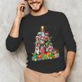 Boston Terrier Dog Christmas Tree Lights Xmas Pajama For Men Women Kids Unisex Long Sleeve T-Shirt, funny gift