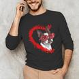 Boston Terrier Dog Mom Dad Valentine’s Day Pet Lover For Men Women Kids Unisex Long Sleeve T-Shirt, funny gift