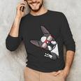 Boston Terrier Dog From Side Boston Bull Unisex Long Sleeve T-Shirt, funny gift