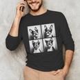 Boston Terrier Dogs With Sunglasses Photo Pets Meme Unisex Long Sleeve T-Shirt, funny gift