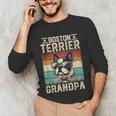 Boston Terrier Grandpa Dog Lover Father's Day Unisex Long Sleeve T-Shirt, funny gift