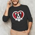 Boston Terrier Heart Cute Puppy Lover Or Dog Owner Unisex Long Sleeve T-Shirt, funny gift