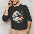 Boston Terrier Japanese Kanagawa Wave Surf Loyal Dog Men Women Kids Unisex Long Sleeve T-Shirt, funny gift