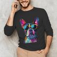 Boston Terrier Lovers Pop Art Boston Terrier Unisex Long Sleeve T-Shirt, funny gift