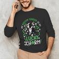 My Boston Terrier Is My Lucky Charm Paw Dog St Patrick's Day Unisex Long Sleeve T-Shirt, funny gift