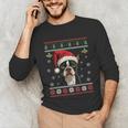 Boston Terrier Ugly Christmas Sweater Xmas For Adults Kids Unisex Long Sleeve T-Shirt, funny gift