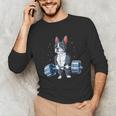 Boston Terrier Weightlifting Deadlift Men Fitness Gym Unisex Long Sleeve T-Shirt, funny gift