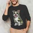 Camo Boston Terrier Pet Owner Camouflage Dog Lover Unisex Long Sleeve T-Shirt, funny gift