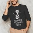Cute Boston Terrier Dad Dog Lovers Puppy Bostie Owner Unisex Long Sleeve T-Shirt, funny gift