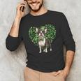 Cute Boston Terrier Shamrock St Patrick's Day Dog Lover Men Women Kids Unisex Long Sleeve T-Shirt, funny gift