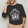 Cute Cartoon For Dog Owners Pet Team Boston Terrier Unisex Long Sleeve T-Shirt, funny gift