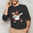 Dabbing Red Boston Terrier Dab Dance Dog Men Women Kids Unisex Long Sleeve T-Shirt, funny gift
