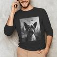 Dog Mom Dad Alien Selfie Boston Terrier UFO For Men Women Unisex Long Sleeve T-Shirt, funny gift