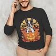 Halloween Retro Boston Terrier Unisex Long Sleeve T-Shirt, funny gift