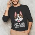Just a Girl Who Loves Boston Terriers Unisex Long Sleeve T-Shirt, funny gift
