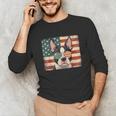 Patriotic Boston Terrier Dog Lover USA Flag 4th Of July For Men Women Kids Unisex Long Sleeve T-Shirt, funny gift