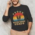 Proud Boston Terrier Dad Dog Owner Fathers Day Men Women Kids Unisex Long Sleeve T-Shirt, funny gift