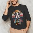 Retro Boston Terrier Dad Unisex Long Sleeve T-Shirt, funny gift