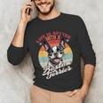 Retro Life Is Better With Boston Terrier Mom Dog Lover Unisex Long Sleeve T-Shirt, funny gift