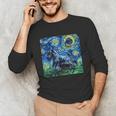Scottish Terrier Starry Night Scotty Dog Art By Aja Unisex Long Sleeve T-Shirt, funny gift