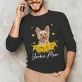 Sunflower Yorkie Mom Dog Lover Unisex Long Sleeve T-Shirt, funny gift
