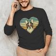 Vintage American Boston Terrier Lovers Valentine's Day Unisex Long Sleeve T-Shirt, funny gift