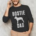 Vintage Boston Terrier Dad Dog Daddy Bostie Father Unisex Long Sleeve T-Shirt, funny gift