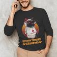Vintage Boston Terrier Grandma Wear Sunglasses Dog Lover Men Women Girls Kids Unisex Long Sleeve T-Shirt, funny gift