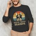 Vintage Boston Terrier Grandpa Dog Lovers Father's Day Unisex Long Sleeve T-Shirt, funny gift