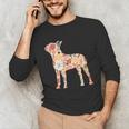 Vintage Floral Boston Terrier For Dog Lover Unisex Long Sleeve T-Shirt, funny gift