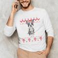 Boston Terrier Dog Santa Hat Men Kids Ugly Christmas Light Unisex Long Sleeve T-Shirt, funny gift